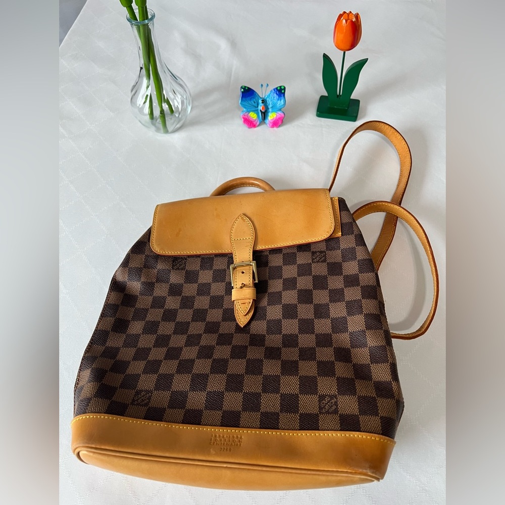 LOUIS VUITTON Arlequin Backpack Bag Damier Ebene Leather Brown N99038 93MX434